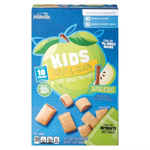 KidsFruitandGrainAppleCinnamonMiniBars,10count