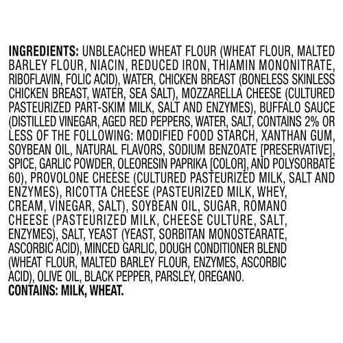 BuffaloChickenDeliCalzone,6oz 8 BuffaloChickenDeliCalzone,6oz