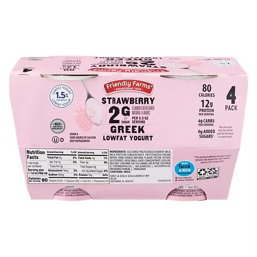 LowSugarStrawberryGreekYogurt,4count 4 LowSugarStrawberryGreekYogurt,4count