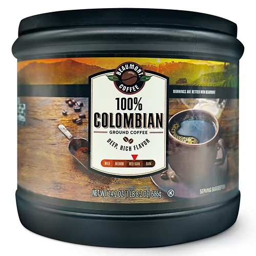 100%ColombianMediumDarkGroundCoffee,24.2oz