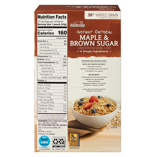 MapleandBrownSugarInstantOatmeal,10count 4 MapleandBrownSugarInstantOatmeal,10count
