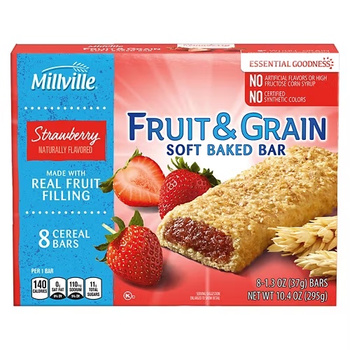 StrawberryFruit&GrainCerealBars,8count
