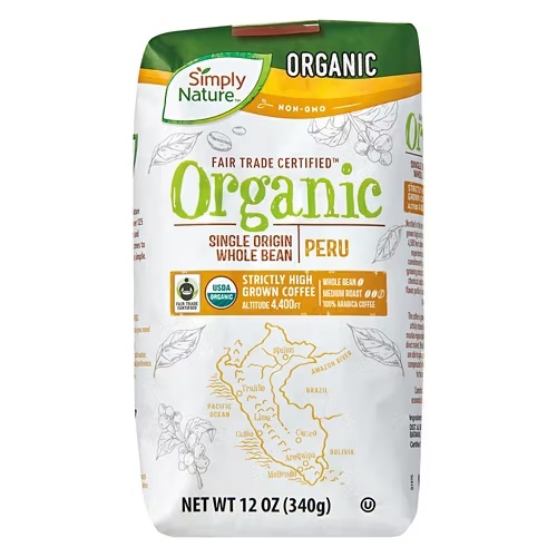 OrganicPeruWholeBeanMediumRoastCoffee,12oz